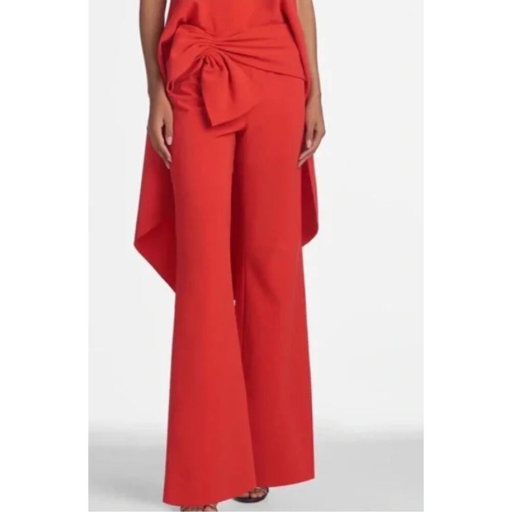 SACHIN & BABI Whitely Coral‎ Bow Wide Leg Palazzo Pants Trousers Size 0